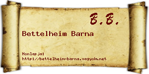 Bettelheim Barna névjegykártya
